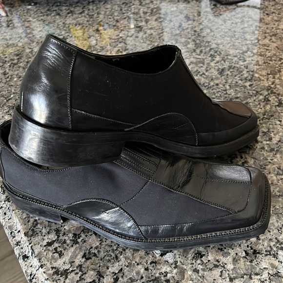 Men Marco Vicci Infiniti Leather and Neoprene Loafer Black Sz 11 - Picture 2 of 10